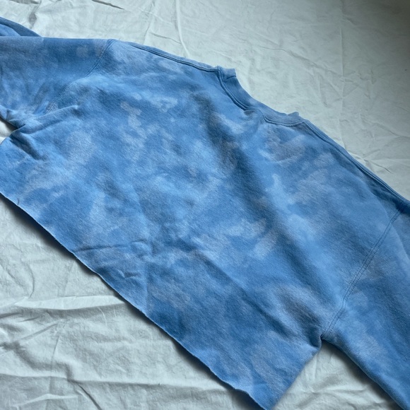 Blue Tie Dye Cropped Sweatshirt - Picture 2 of 3